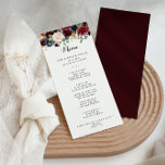 Herbst Rustikales Burgund Modernes Kalligraphie-Ab Menükarte<br><div class="desc">Diese rustikale burgundische moderne Kalligrafiekarte im Herbst ist perfekt für eine einfache Hochzeit. Das Design ist bordeauxrot,  rot,  mariniert,  blau und rot,  strahlend und anmutig handbemalte Blume,  die die natürliche Schönheit inspiriere. Dieses Menü kann für Hochzeitsempfang,  Probe Dinner,  Brautparty oder jede Veranstaltung verwendet werden.</div>