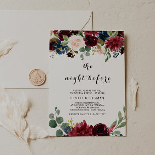 Herbst rustikales Dazzling Burgund die Nacht vor Einladung