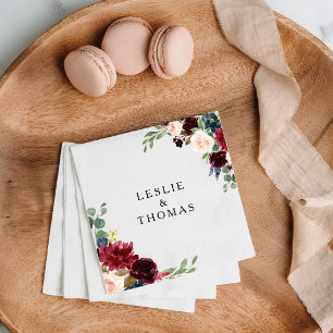 Herbst Rustikales Dazzling Burgundy Wedkin Serviette