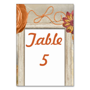 Herbst rustikales Design Tischnummer