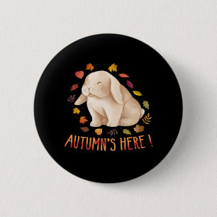 Herbst sagt süßes Kaninchen Herbst Es ist Herbst L Button