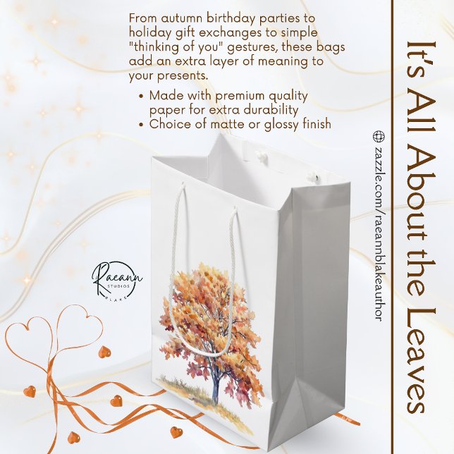 Herbst-Saison-Baum-Design-Geschenktasche Mittlere Geschenktüte (Von Creator hochgeladen)
