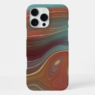 Herbst-Schichten   Terrakotta-Teal und Gold-Achat iPhone 16 Pro Max Hülle
