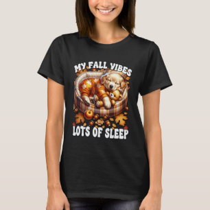 Herbst-Schlaf-Grafik Herbst-Spruch für Golden Retr T-Shirt