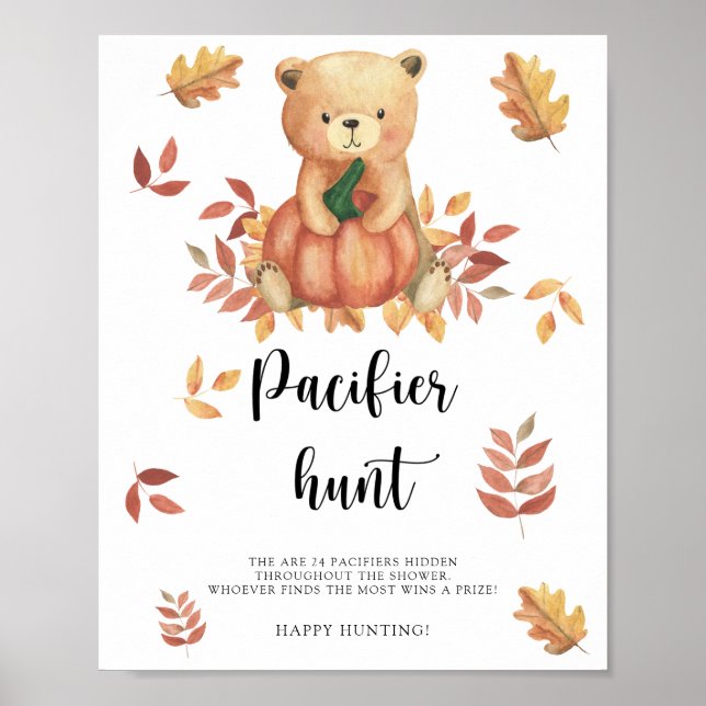 Herbst - Schnuller jagen Kinderspielplakat Poster (Vorne)