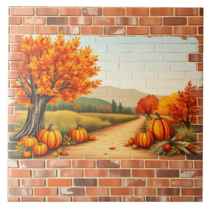 Herbst Schönes Modernes glückliches Erntedankfest Fliese