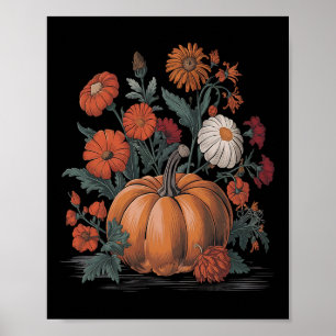 Herbst-Shirt Frauen Vintage-Kürbis Herbst Grafik T Poster