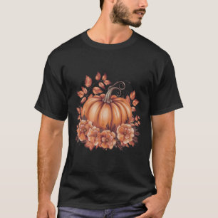 Herbst-Shirt Frauen Vintage Kürbis Herbst Grafik T T-Shirt