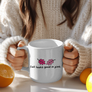 Herbst sieht in Rosa gut aus | Cozy Herbst-Tasse Kaffeetasse