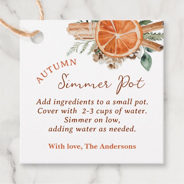 Herbst Simmer Pot Fall Stovetop Potpourri Geschenk Geschenkanhänger (Vorderseite)