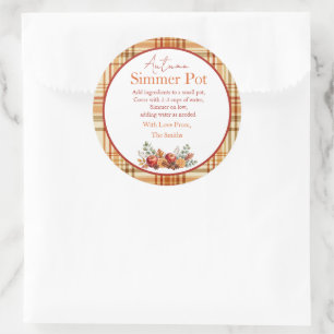 Herbst-Simmering-Potpourri-Kit-Etikett  Runder Aufkleber