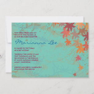 Herbst sinkende Blätter Bat Mitzvah Einladung