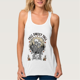 Herbst-Skelett-Paar Vintage-Stich Herbst-Shir Tank Top