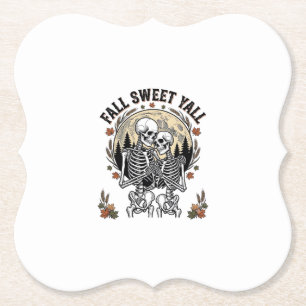 Herbst-Skelett-Paar Vintage-Stich Herbst-Shir Untersetzer