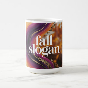 Herbst-Slogan Lila Orange Leopard Typografie Kaffeetasse