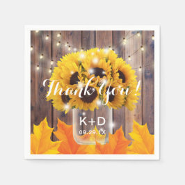 Herbst Sonnenblume Jar String Lights Rustische Hoc Serviette