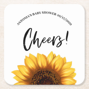 Herbst-Sonnenblumen-Baby-Party Rechteckiger Pappuntersetzer