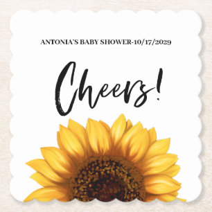 Herbst-Sonnenblumen-Baby-Party Untersetzer