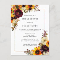Herbst-Sonnenblumen-Brautparty-Einladung