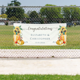 Herbst Sonnenblumen Herzlichen Glückwunsch Hochzei Banner