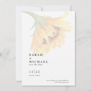 Herbst-Sonnenblumen-Hochzeit - Termin vormerken Save The Date