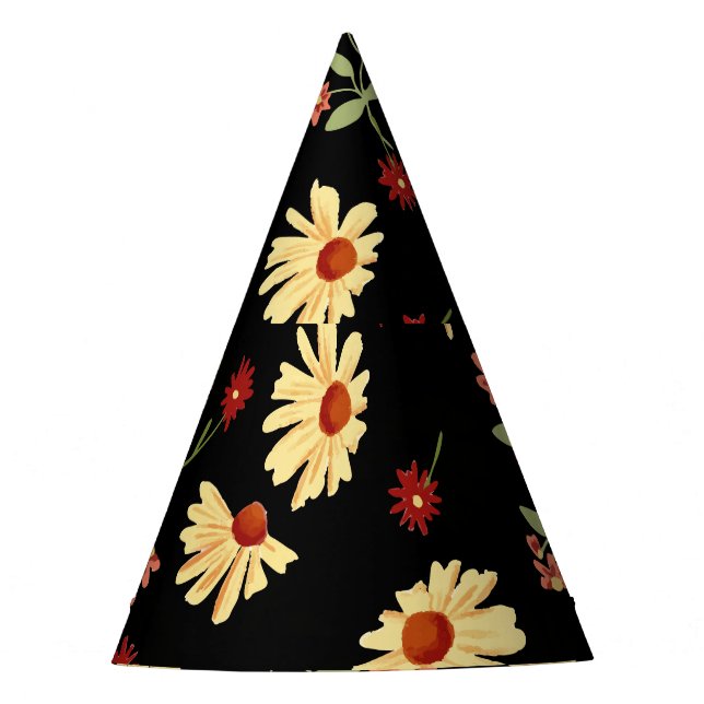 Herbst Sonnenblumen: Rot-Orange Harmonie. Partyhütchen (Vorderseite)