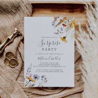 Herbst Sonnenschein Elegante Wildblume Party Einladung