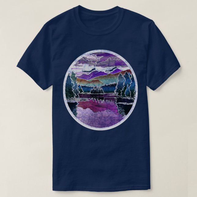 Herbst Sonnenuntergang Adirondack Berge Herbst ver T-Shirt (Design vorne)