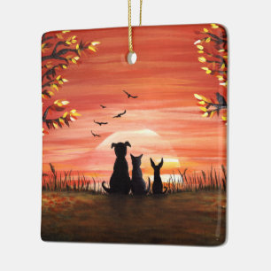 Herbst-Sonnenuntergang Keramikornament