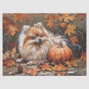 Herbst Spitz Hund Dekoupage Seidenpapier