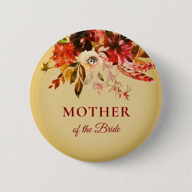 Herbst Splendor Gold Blush Mutter der Braut Button (Vorderseite)