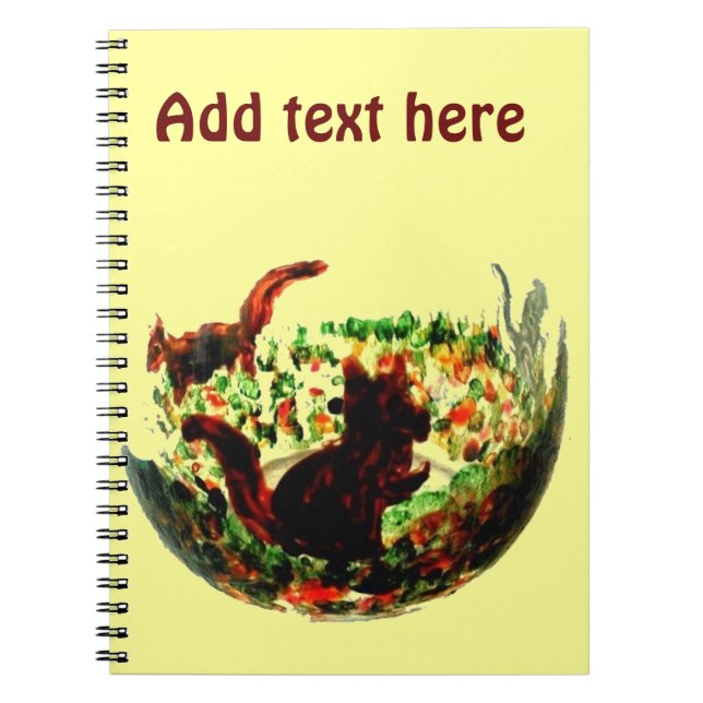Herbst Squirrels Tierkunst Notizblock (Vorderseite)