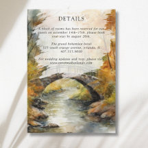 Herbst-Steinbrücke-Fluss-Herbst-Hochzeitsdetails