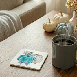 Herbst Stilvolle Wasserfarbenkürbis Blaurosa Herbs Getränkeuntersetzer