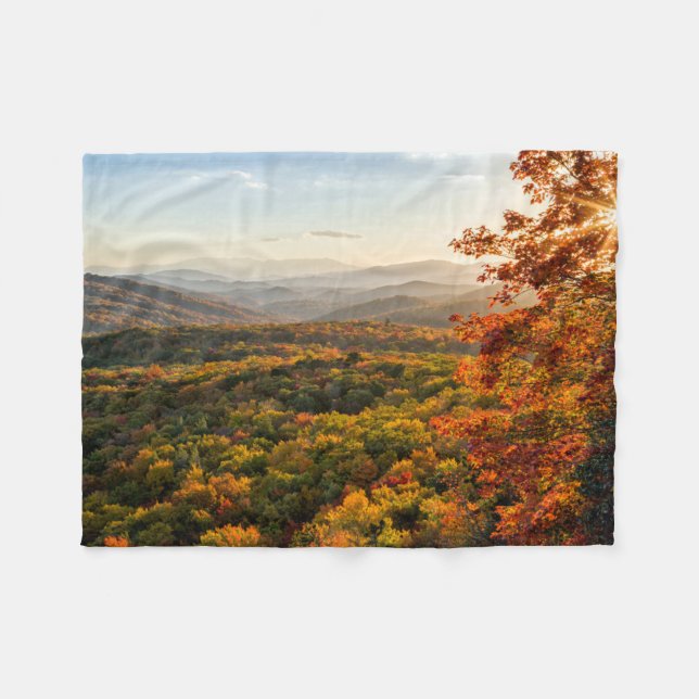 Herbst Sunset | North Carolina Fleecedecke (Vorderseite (Horizontal))