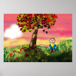 Herbst Sunset Poster
