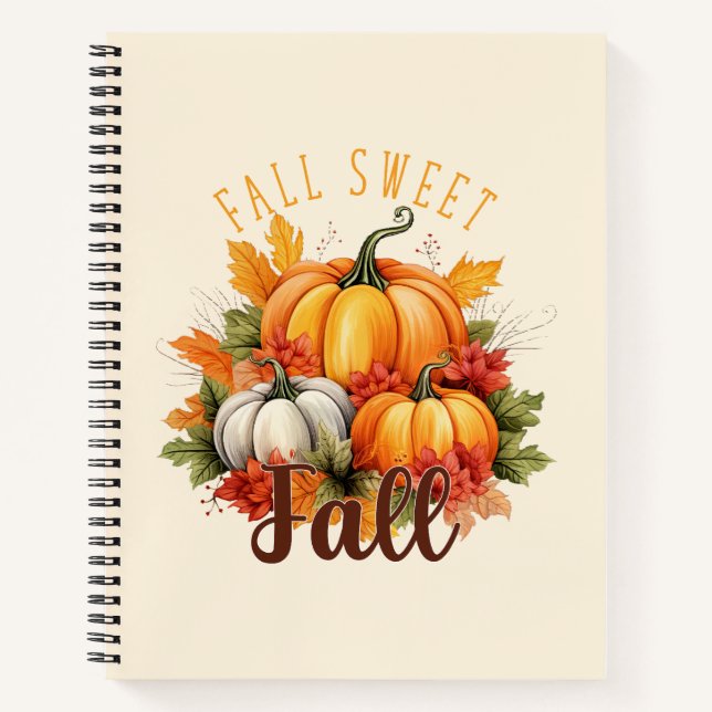 Herbst Süß Herbst - Herbstpumpen & Blätter Notizbuch (Vorderseite)