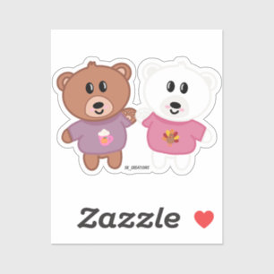 Herbst Sweater Bear Friends Aufkleber
