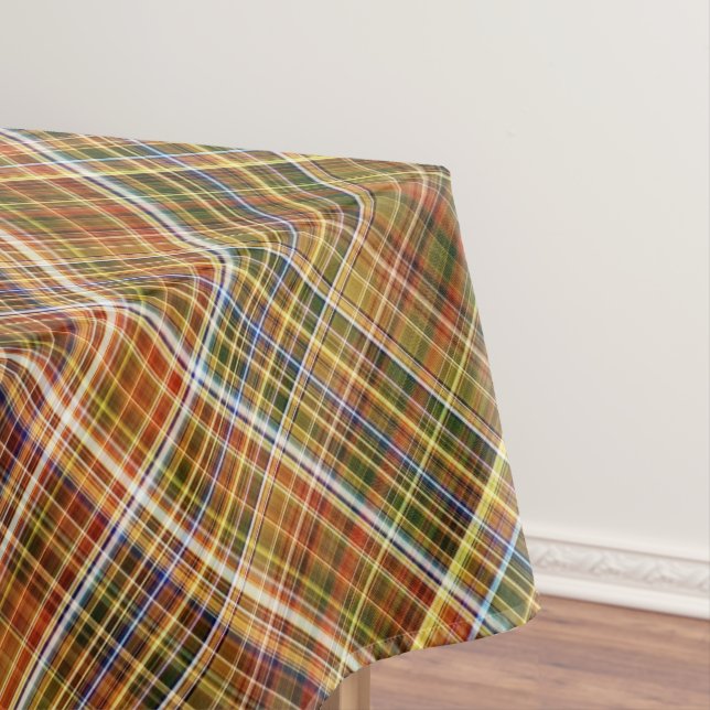 Herbst Sycamore Brown, Green und Blue Kariert Tischdecke (Beispiel)