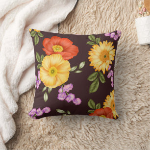 Herbst-Symphonie - Florales Design Kissen