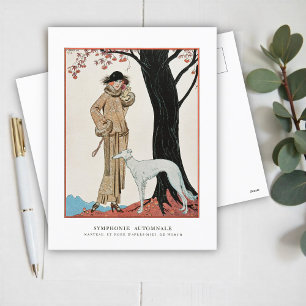 Herbst-Symphonie-Modeillustration von G. Barbier Feiertagspostkarte