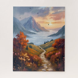 Herbst-Tagträume | Gemalte Herbstlandschaft im Geb Puzzle