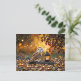 Herbst-Tagundnachtgleiche-Mystischer Uhu und Later Feiertagspostkarte