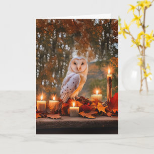 Herbst-Tagundnachtgleiche Scheuneule und Kerzen He Karte