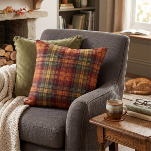 Herbst-Tartan-Karo - Erntezeit im rustikalen Herbs Kissen