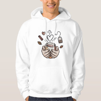 Herbst-Teegemütlichkeit-Doodle-Illustration Hoodie