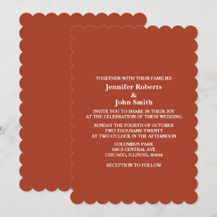 Herbst Terracotta Earth Burnt Orange Wedge Einladung