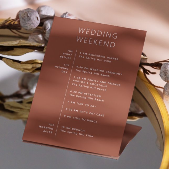 Herbst Terracotta Wochenende Ausflug. Hochzeitsemp Einladung (Von Creator hochgeladen)