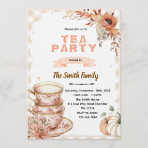 Herbst-Thanksgiving-Teeparty-Einladung Einladung