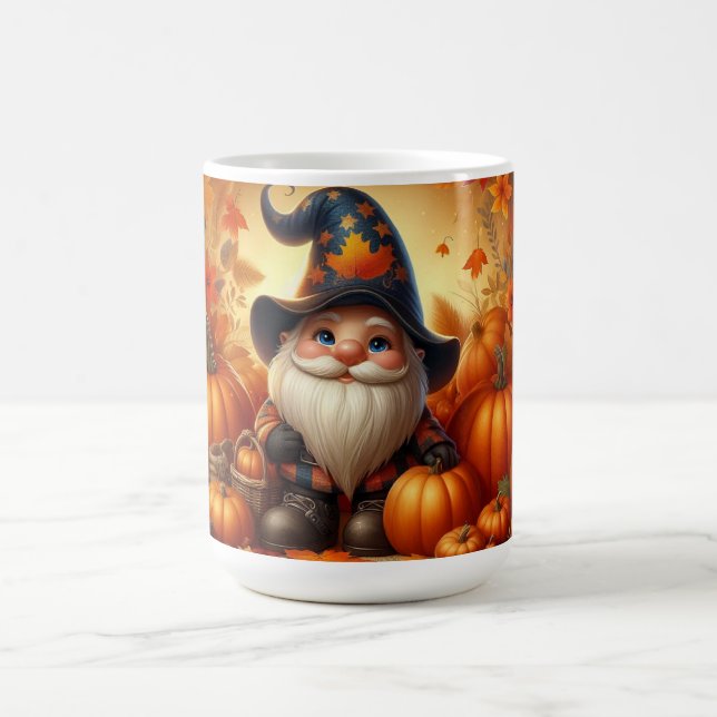 Herbst Thema mit Gnome und Pumpkins Kaffeetasse (Mittel)